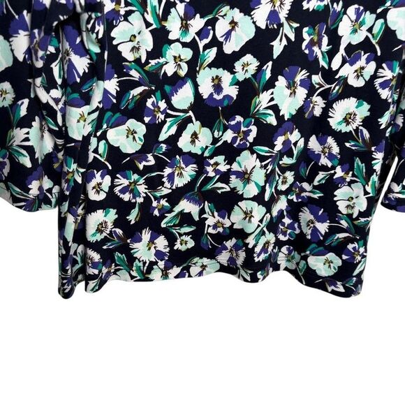 Croft & Barrow T-Shirt Women's Petite XL Boat Neck 3/4 Sleeve Floral Top - Picture 3 of 8
